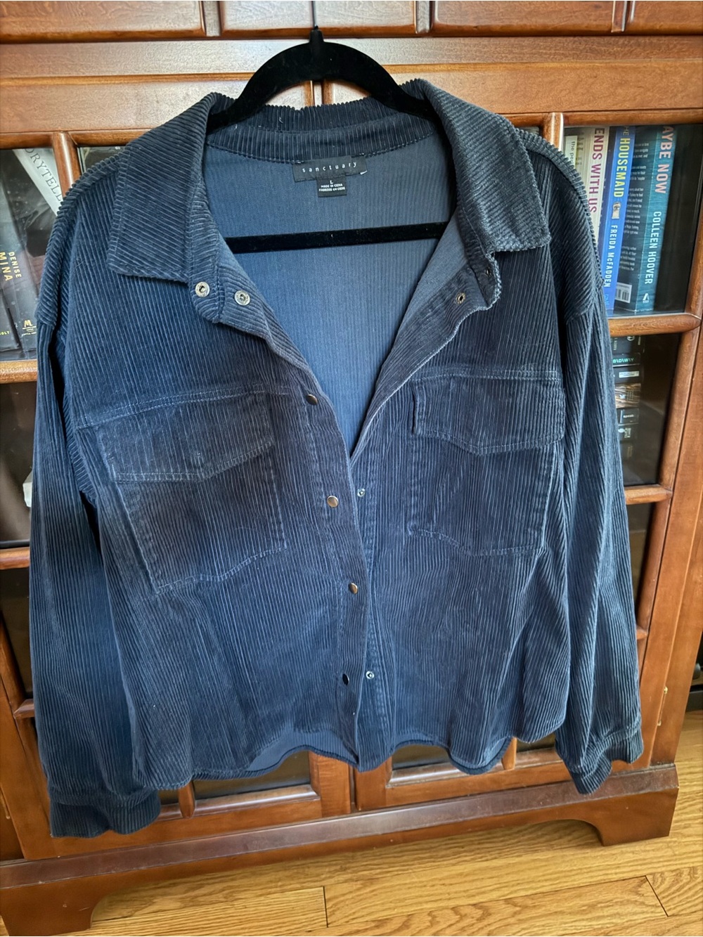 Sanctuary Corduroy Button-Front Jacket - Navy